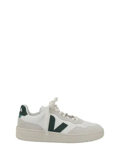 Veja Organic Leather Sneakers V-90 In White