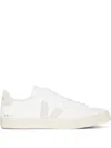Veja White Low-top Sneakers With Logo Patch In Leather Unisex  In Extra-white_natural-suede
