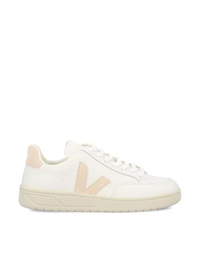 Veja V-12 Leather Sneakers In White