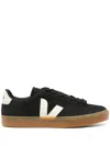 Veja Volley Black Sneaker With Side Logo And Lettering Logo On The Heel In Organic Cotton Unisex In Nero