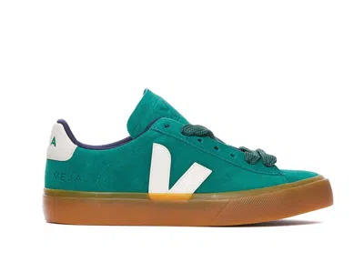 Veja Bold Round Toe Suede Sneakers In Green