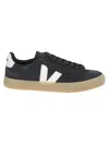 Veja Campo Black And White Low Top Sneakers In Vegan Leather Man In Multi