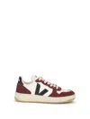 Veja Low-top Calf Leather Sneakers With Suede Overlays In Multi