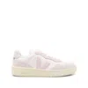 Veja White And Pink Elevated Sneakers With Textured Detailing In Pink