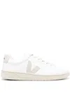 Veja Extra White Parme Magenta Leather V-12 Sneakers In Bianco