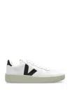 Veja V-90 Sneakers In Black And White Leather In White
