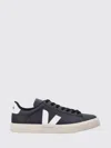 Veja Campo Leather Logo Patch Sneakers In Black