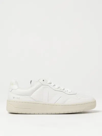 Veja Mens V-90 O.t Leather Extra White Trainers In White Leather