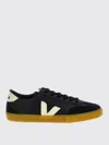Veja Volley Black Sneakers With Side Logo And Lettering Logo On The Heel In Organic Cotton Unisex In Black