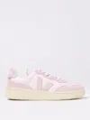 Veja White And Pink Elevated Sneakers With Textured Detailing In Pink