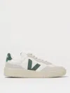 Veja V-90 Mixed Leather Low-top Sneakers In White