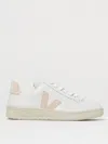 Veja Woman's V12 White And Beige Vegan Leather  Sneakers In White