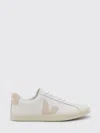 Veja White And Pink Leather Esplar Logo Sneakers In White