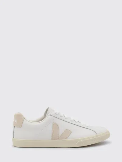Veja White And Pink Leather Esplar Logo Sneakers