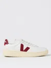Veja Sneakers V-10 In White And Marsala Leather In Weiss