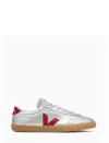 Veja Volley Leather Sneaker In Silver Pepper In White
