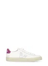 Veja Campo White Low Top Sneakers With Contrasting Heel With Logo Lettering And Logo Patch On The Side In In White