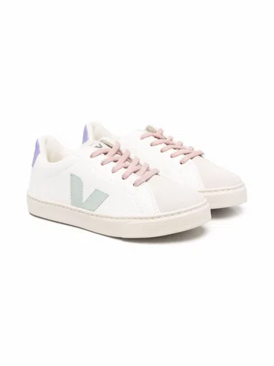 Veja Kids' Little Girl's & Girl's Small Esplar Lace-up Sneakers In White Matcha Lavender