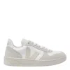 Veja Beige & White V-10 B-mesh Sneakers In White