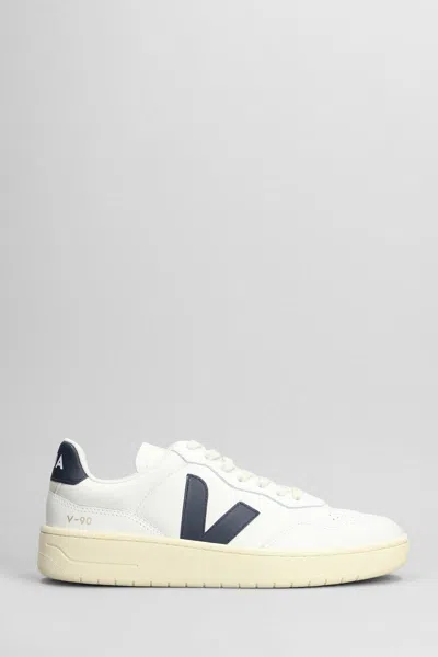 Veja V-90 Sneakers In White Leather