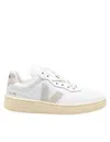 Veja V-10 Logo Organic Cotton Low-top Sneakers In White