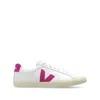 Veja Esplar Bicolor Leather Low-top Sneakers In White/pink