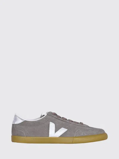 Veja Logo Lace-up Low-top Sneakers In Gray