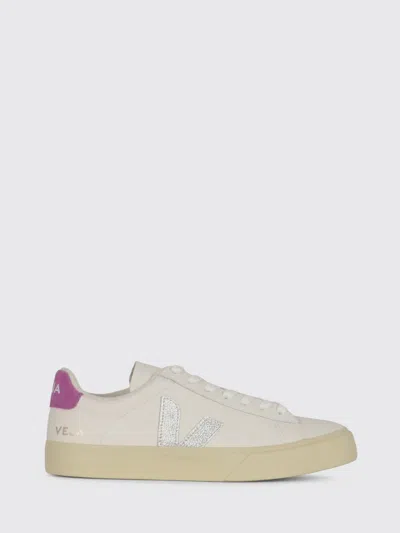 Veja Sneakers Campo Chromefree White Silver Ultraviolet In Multi