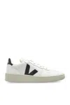 Veja Leather Sneakers With Contrast Heel Tab In White