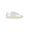 Veja Metallic Low Top Sneakers With Rubber Sole In White
