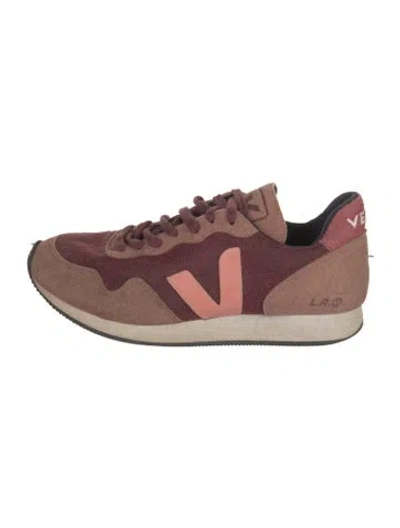 Pre-owned Veja Suede Athletic Sneakers In Burgundy