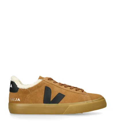 Veja Suede Campo Winter Low-top Sneakers In Sand