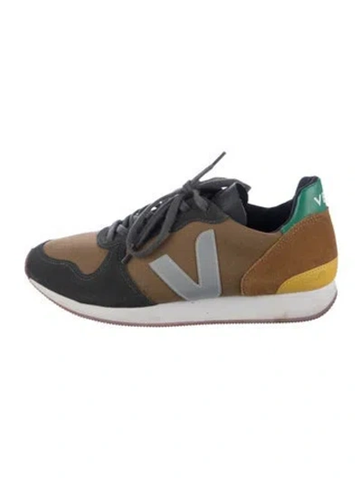 Pre-owned Veja Suede Colorblock Pattern Sneakers In Blue