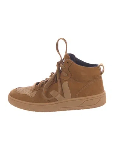 Pre-owned Veja Suede Colorblock Pattern Sneakers In Brown