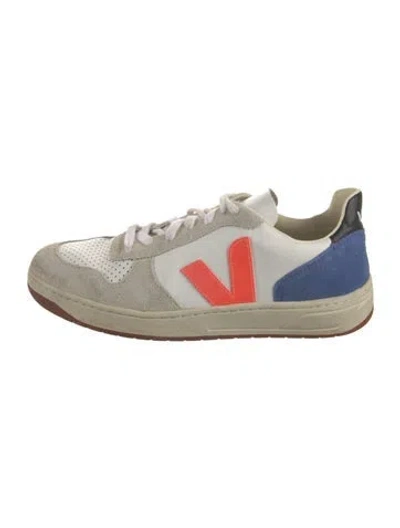 Pre-owned Veja Suede Colorblock Pattern Sneakers In Neutral