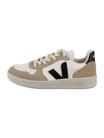 Pre-owned Veja Suede Colorblock Pattern Sneakers In Neutral