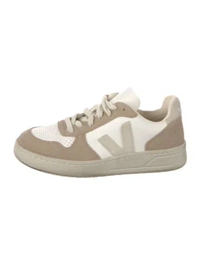 Pre-owned Veja Suede Colorblock Pattern Sneakers In Neutral