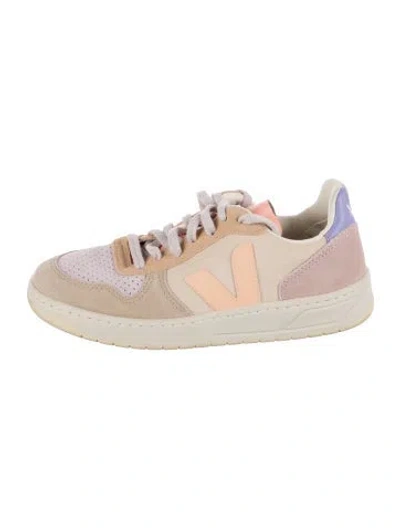 Pre-owned Veja Suede Colorblock Pattern Sneakers In Neutrals