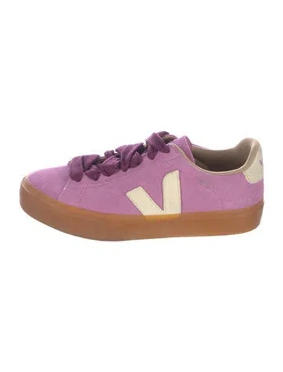 Pre-owned Veja Suede Colorblock Pattern Sneakers In Purple