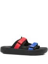 Veja Suede Double-strap Sandals In Black