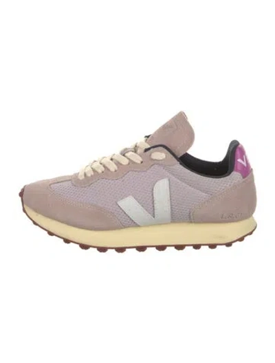 Pre-owned Veja Suede Graphic Print Athletic Sneakers In Pink