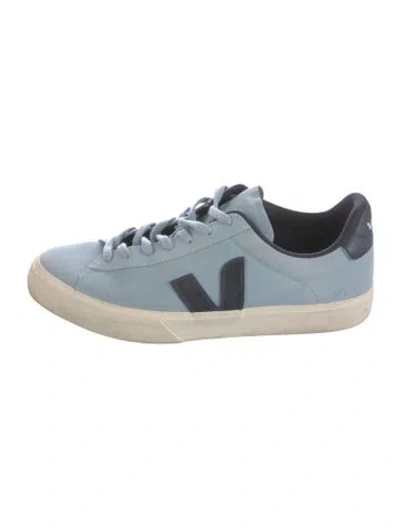 Pre-owned Veja Suede Graphic Print Sneakers In Blue