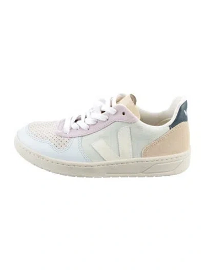 Pre-owned Veja Suede Lace Trim Embellishment Sneakers In Gray
