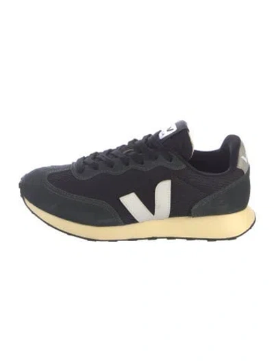 Pre-owned Veja Suede Leather Trim Embellishment Athletic Sneakers In Black/grey