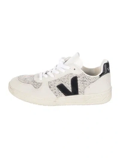 Pre-owned Veja Suede Leather Trim Embellishment Sneakers In Neutrals