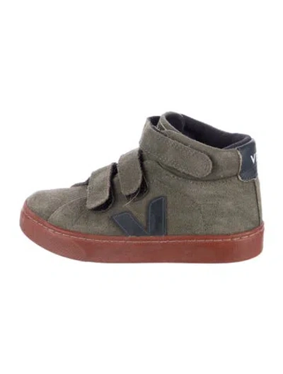 Pre-owned Veja Kids' Suede Mid-top Sneakers In Green