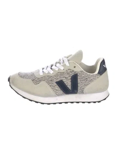 Pre-owned Veja Suede Printed Sneakers In Gray