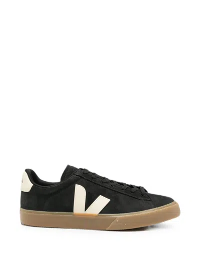 Veja Suede Sneakers With Logo Patch In Black