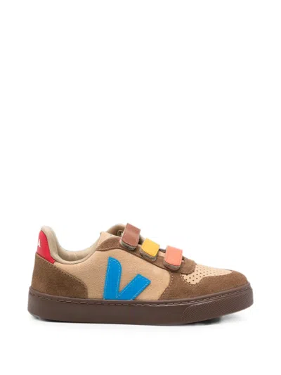 Veja Kids' Suede Touch-strap Sneakers In Multi