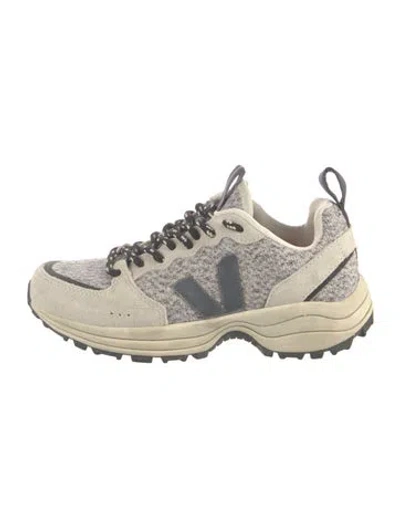 Pre-owned Veja Suede Tweed Pattern Athletic Sneakers In Grey